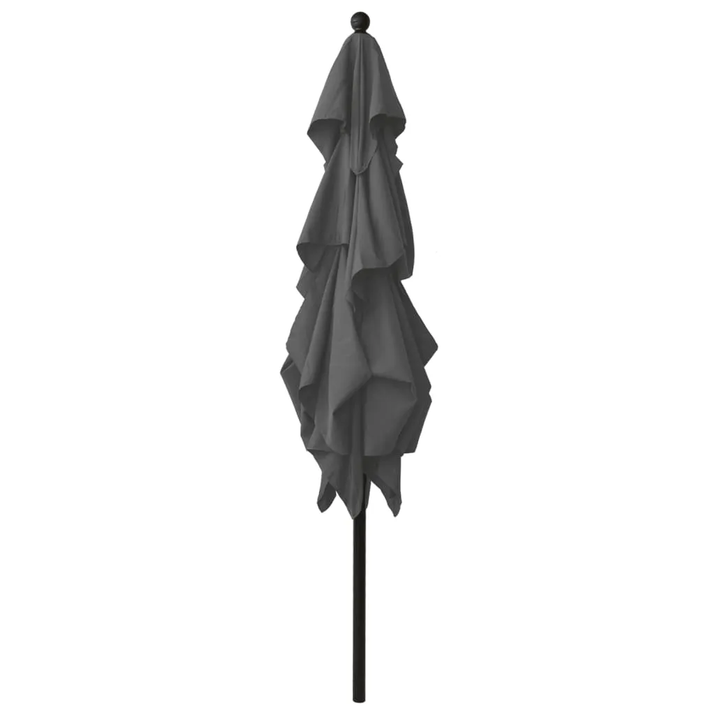 Umbrelă de soare 3 niveluri, stâlp aluminiu, antracit 2,5x2,5 m - imagine 3