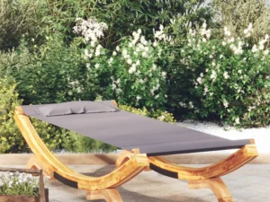 Pat de exterior, antracit, 100x188,5x44 cm, lemn masiv curbat