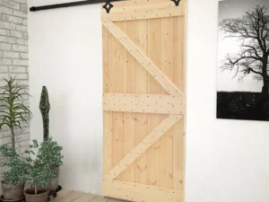 Ușă glisantă cu set feronerie, 80 x 210 cm, lemn masiv de pin