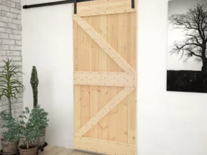 Ușă glisantă cu set feronerie, 100 x 210 cm, lemn masiv de pin