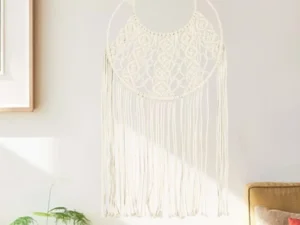 Cuier de perete din macrame, 40x80, bumbac