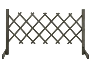 Gard cu zăbrele de grădină, gri, 120x60 cm, lemn masiv de brad