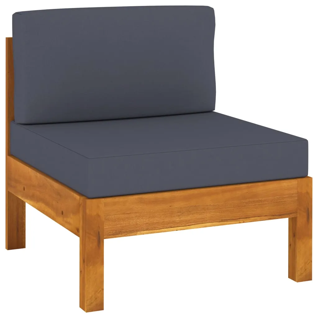 Set mobilier grădină perne gri închis, 8 piese, lemn acacia - imagine 3