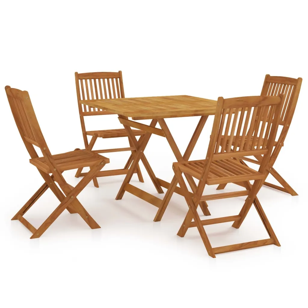 Set mobilier grădină, pliabil, 5 piese, lemn masiv acacia - imagine 2