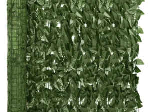 Paravan de balcon, frunze verde închis, 600x75 cm