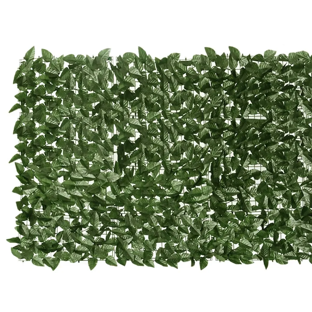Paravan de balcon, frunze verde închis, 600x100 cm - imagine 3