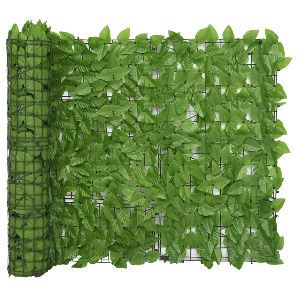Paravan de balcon, frunze verzi, 500x100 cm