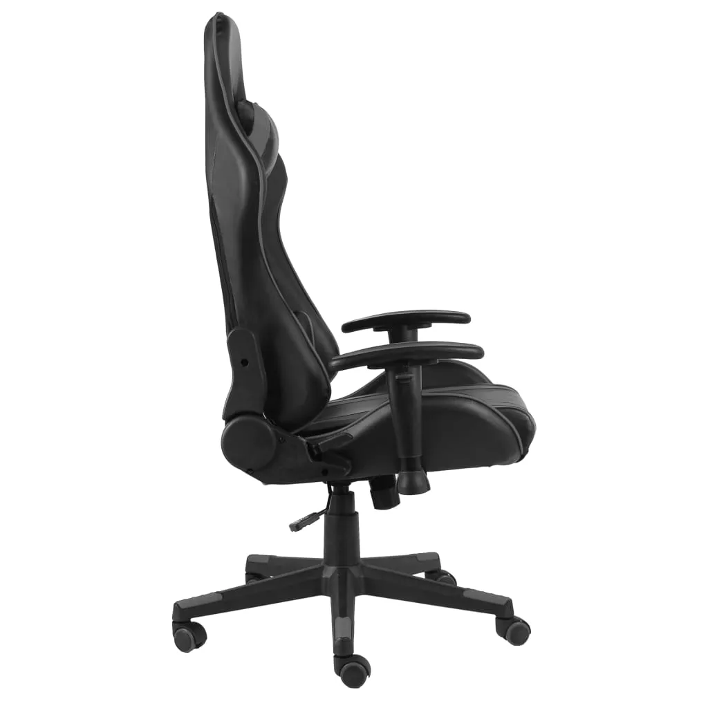 Scaun de gaming pivotant, gri, PVC - imagine 3