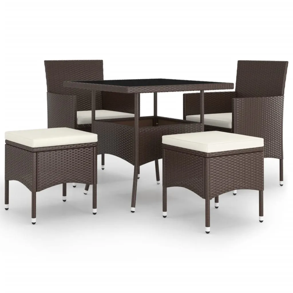Set mobilier de grădină, 5 piese, poliratan - imagine 2