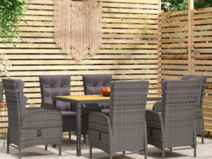 Set mobilier de grădină, 7 piese, poliratan