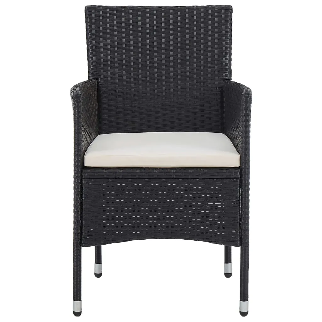 Set mobilier de grădină, 11 piese, negru, poliratan - imagine 3