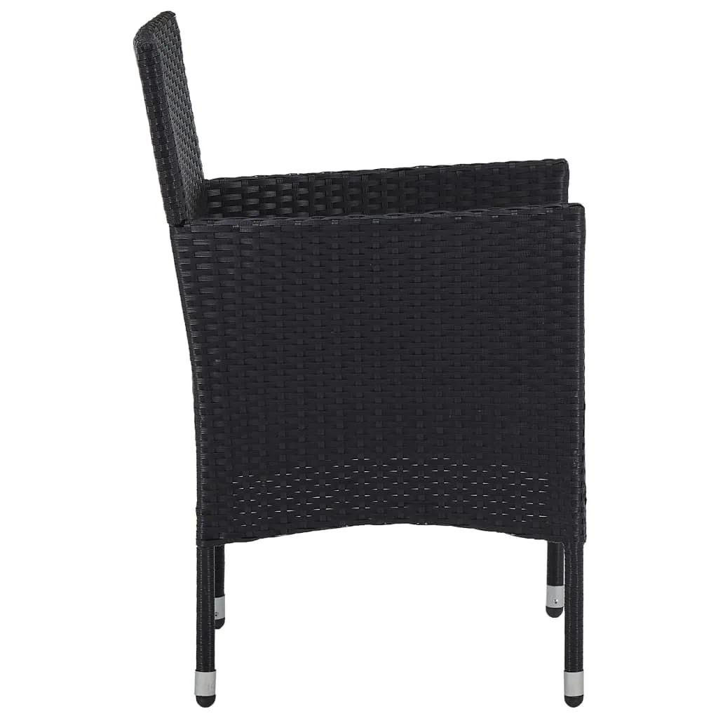 Set mobilier de grădină, 11 piese, negru, poliratan - imagine 4