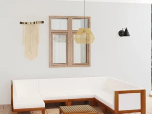 Set mobilier grădină cu perne, 8 piese, lemn masiv acacia