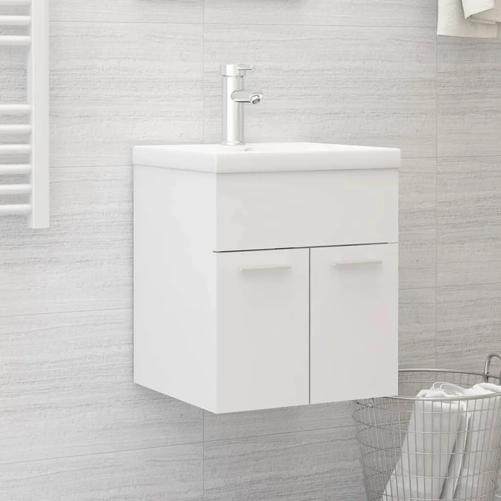 Mască de chiuvetă, alb, 41x38,5x46 cm, lemn prelucrat