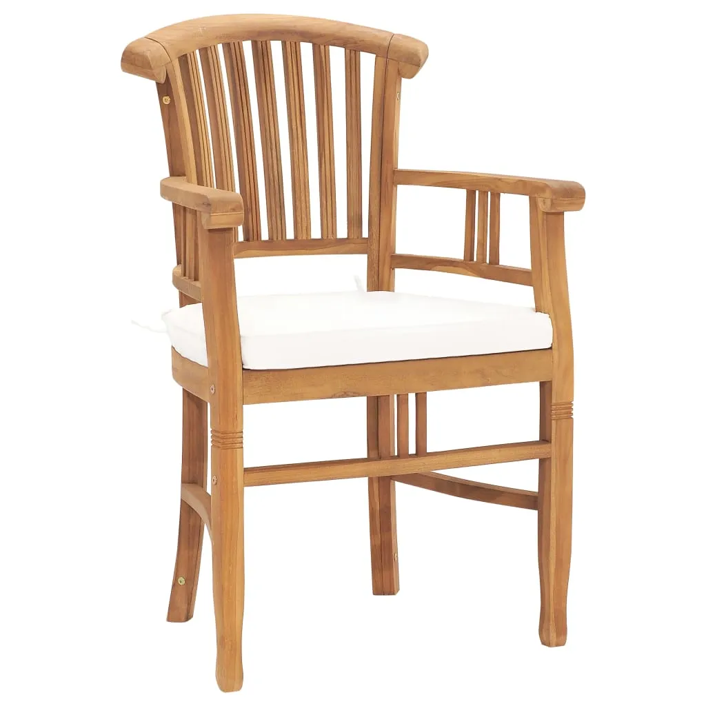 Set mobilier de grădină cu perne, 5 piese, lemn masiv de tec - imagine 3