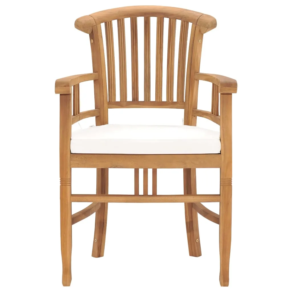 Set mobilier de grădină cu perne, 5 piese, lemn masiv de tec - imagine 4