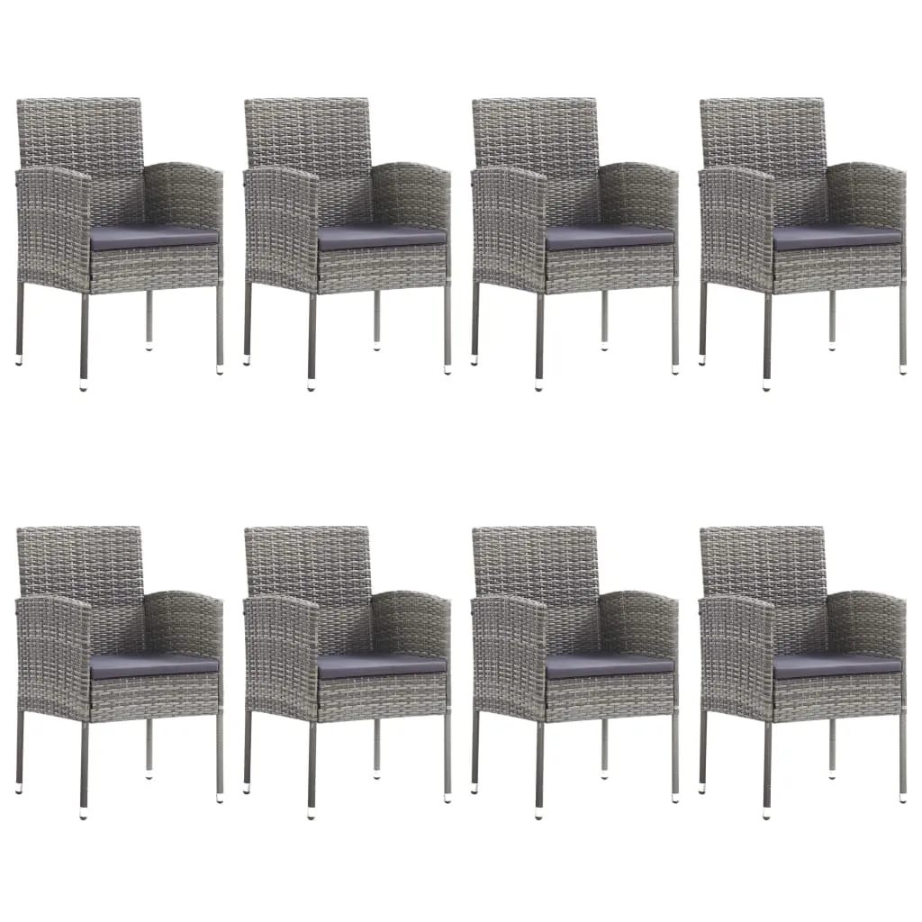 Set mobilier de grădină, 9 piese, antracit & gri, poliratan - imagine 3