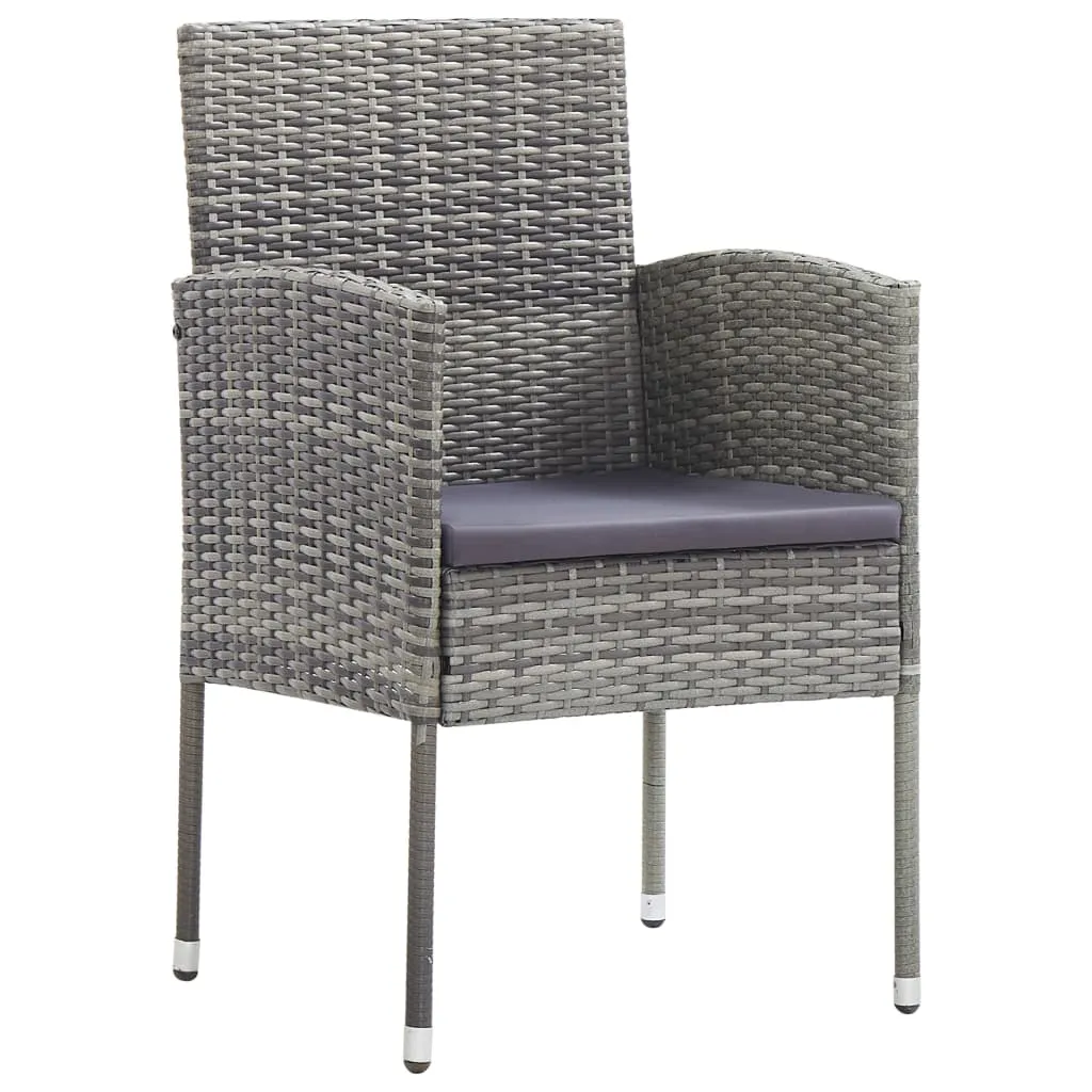Set mobilier de grădină, 9 piese, antracit & gri, poliratan - imagine 4