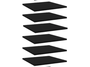 Plăci pentru bibliotecă, 8 buc., negru, 40 x 40 x 1,5 cm, PAL