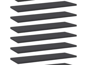 Plăci bibliotecă, 8 buc., gri, 60 x 20 x 1,5 cm, PAL