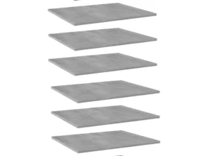 Plăci bibliotecă, 8 buc., gri beton, 60 x 50 x 1,5 cm, PAL