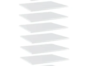 Plăci bibliotecă, 8 buc., alb extralucios, 60 x 50 x 1,5 cm PAL