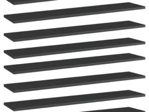 Plăci bibliotecă 8 buc. negru extralucios 100 x 20 x 1,5 cm PAL