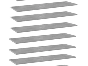 Plăci bibliotecă, 8 buc., gri beton, 100 x 30 x 1,5 cm, PAL