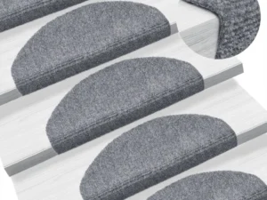 Covorașe scări autoadezive 10 buc. gri deschis 65x21x4 cm punch