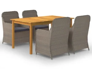 Set mobilier de grădină, 5 piese, maro