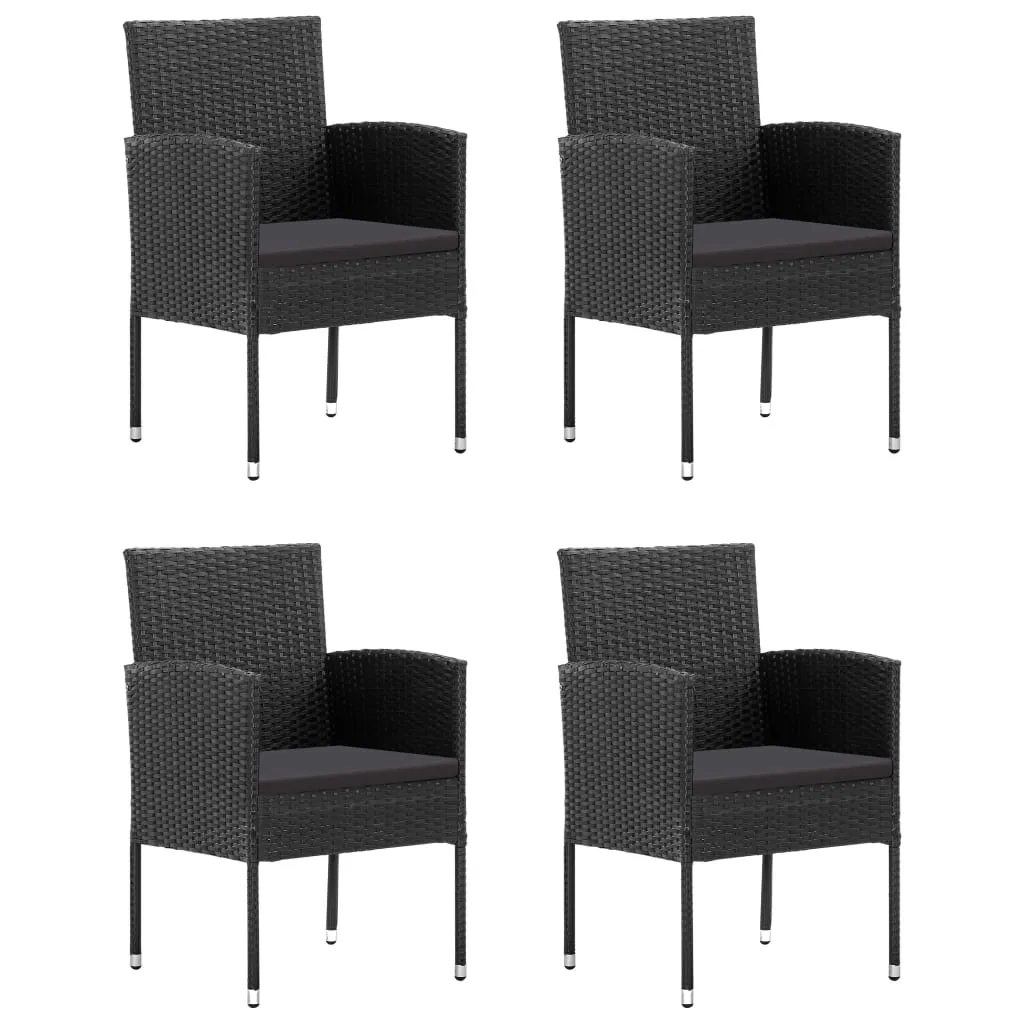 Set mobilier de grădină, 5 piese, negru - imagine 2