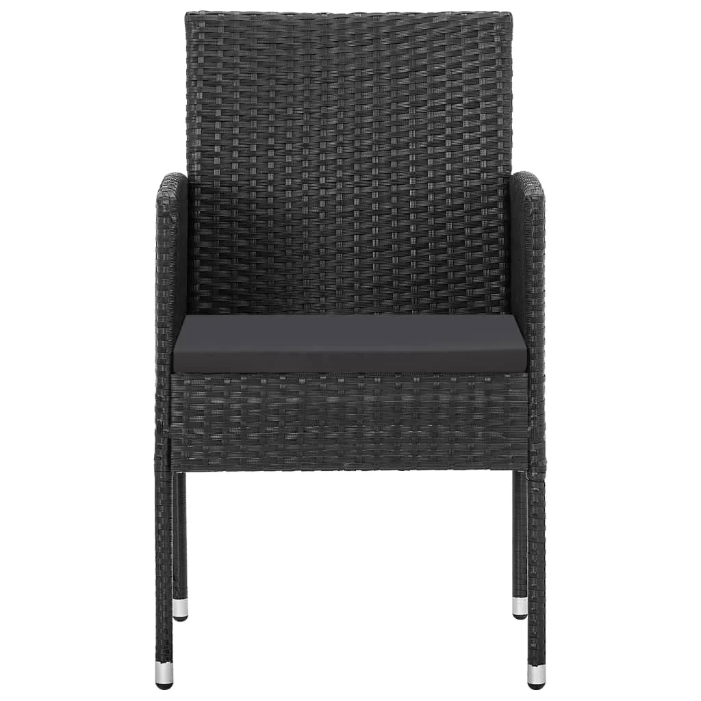 Set mobilier de grădină, 5 piese, negru - imagine 4