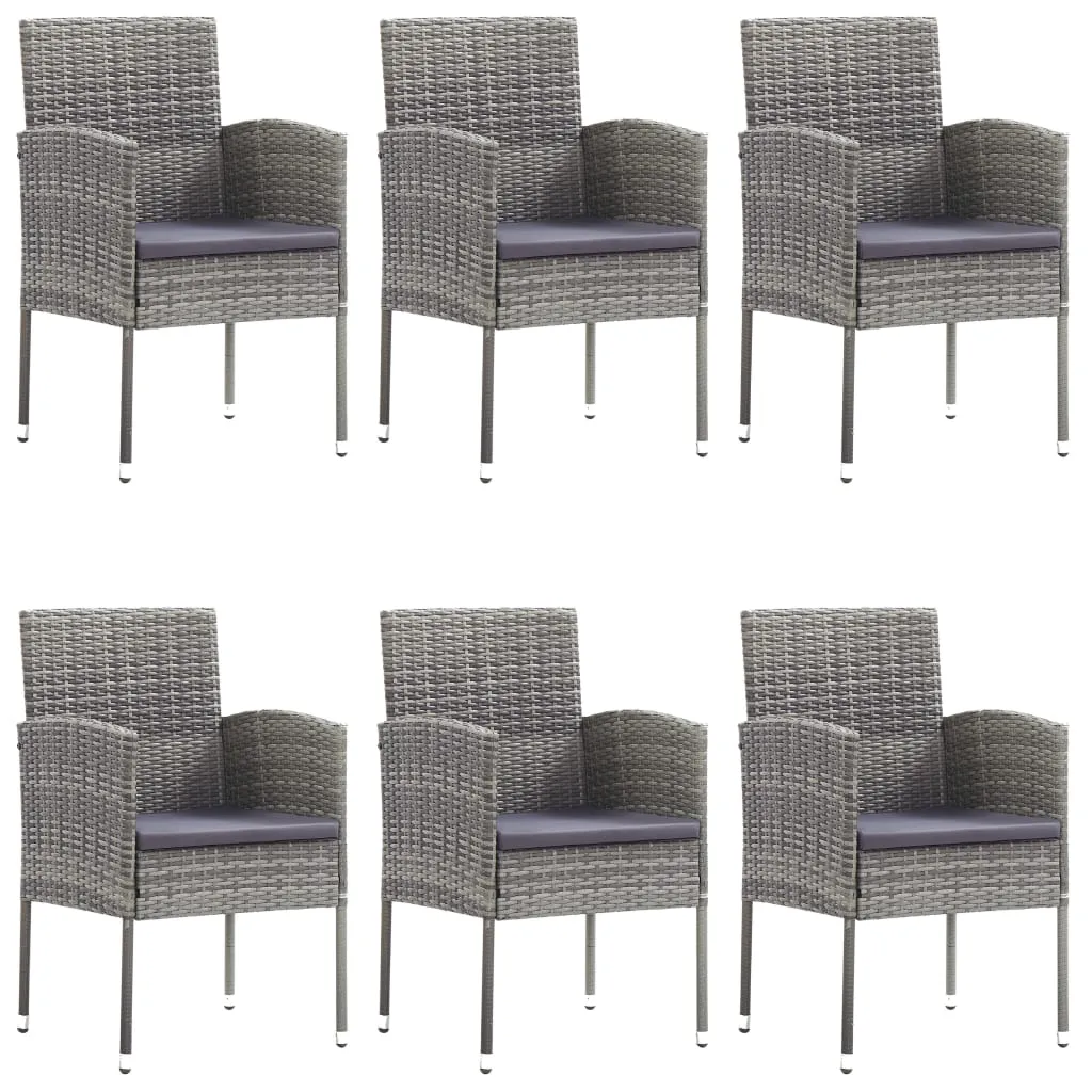 Set mobilier pentru grădină, 7 piese, gri - imagine 4