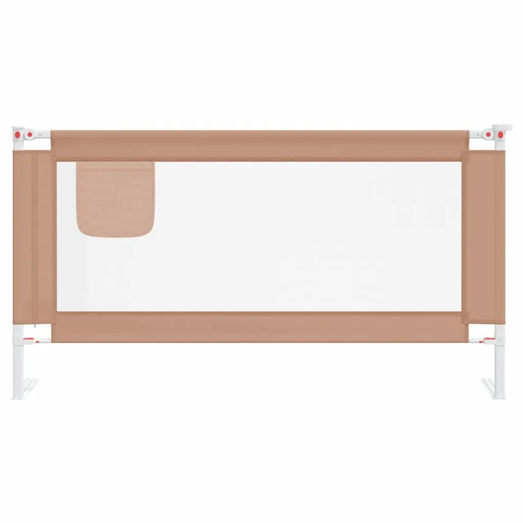 Balustradă de protecție pat copii, gri taupe, 160x25 cm, textil - imagine 3