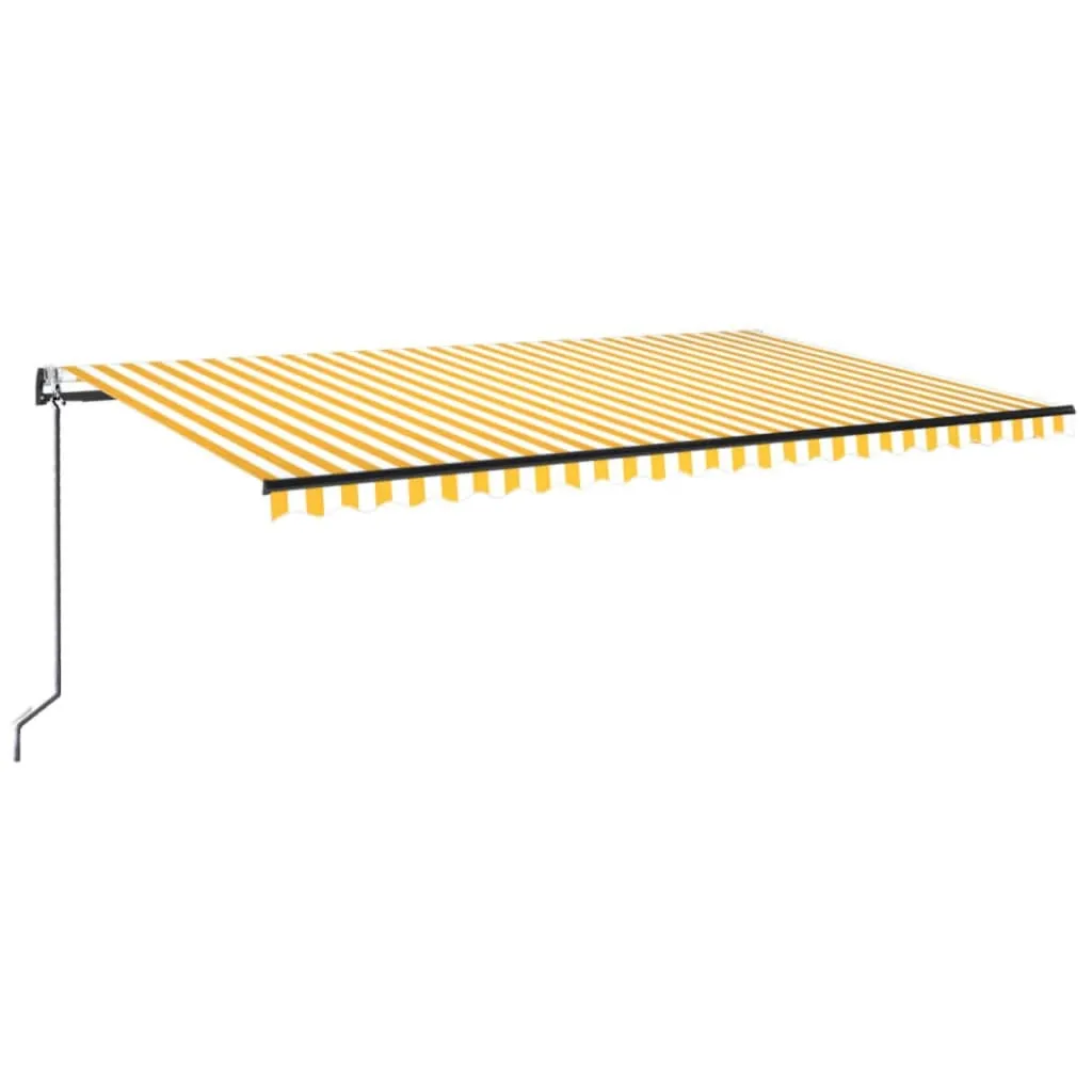 Copertină retractabilă automat, galben și alb, 500x300 cm - imagine 2