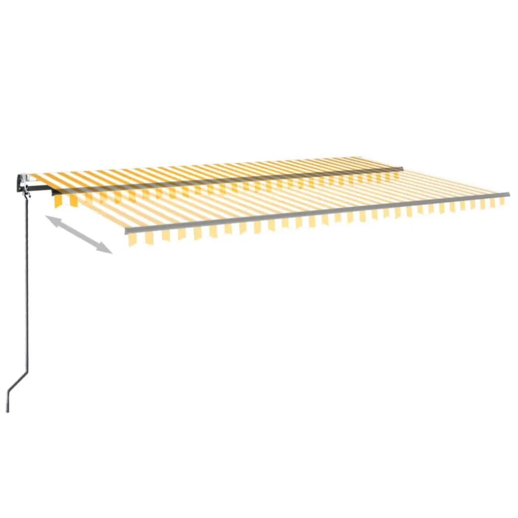 Copertină retractabilă automat, galben și alb, 500x300 cm - imagine 3