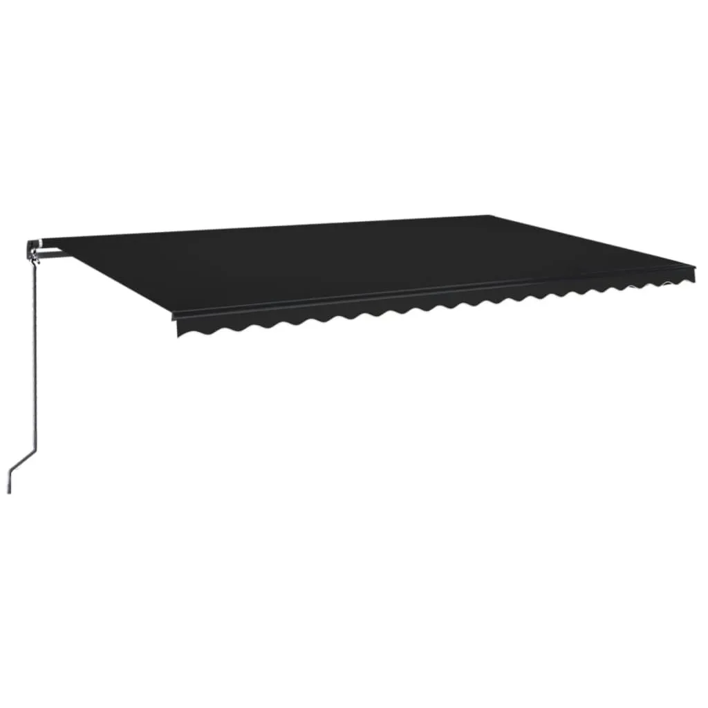 Copertină retractabilă manual cu LED, antracit, 500x350 cm - imagine 2