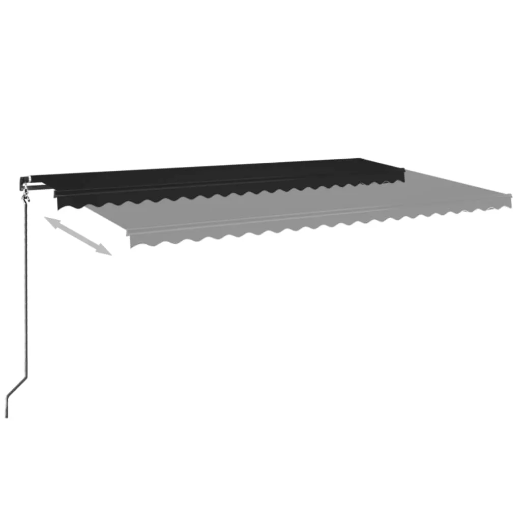 Copertină retractabilă manual cu LED, antracit, 500x350 cm - imagine 3
