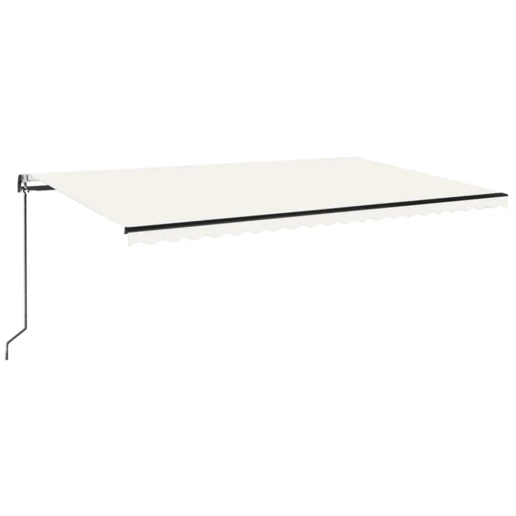 Copertină automată cu senzor vânt & LED, crem, 500x350 cm - imagine 2