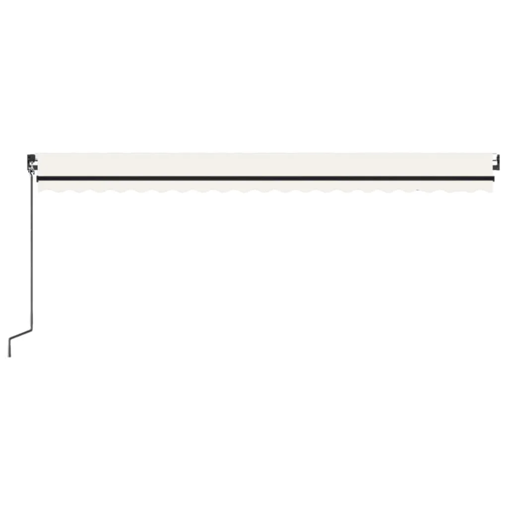 Copertină automată cu senzor vânt & LED, crem, 500x350 cm - imagine 4