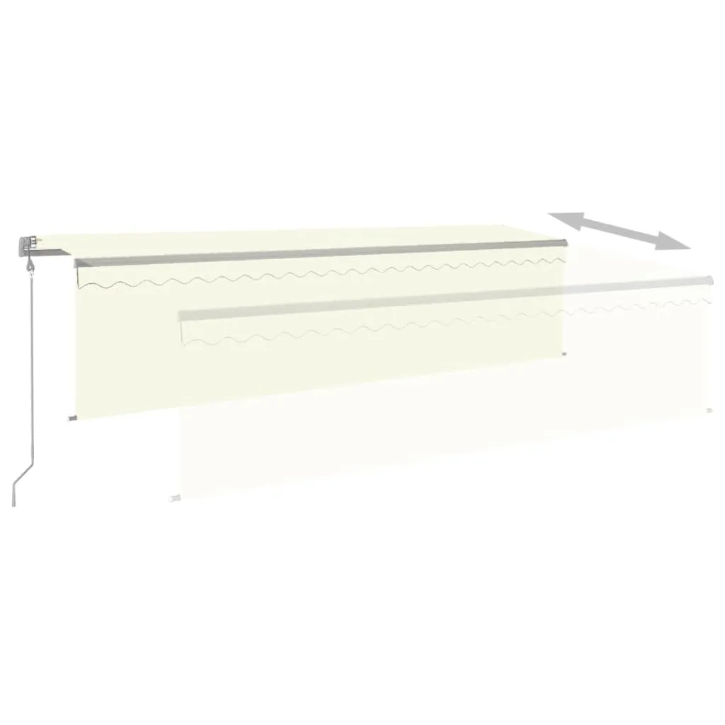 Copertină retractabilă automat cu stor, crem, 5x3 m - imagine 4