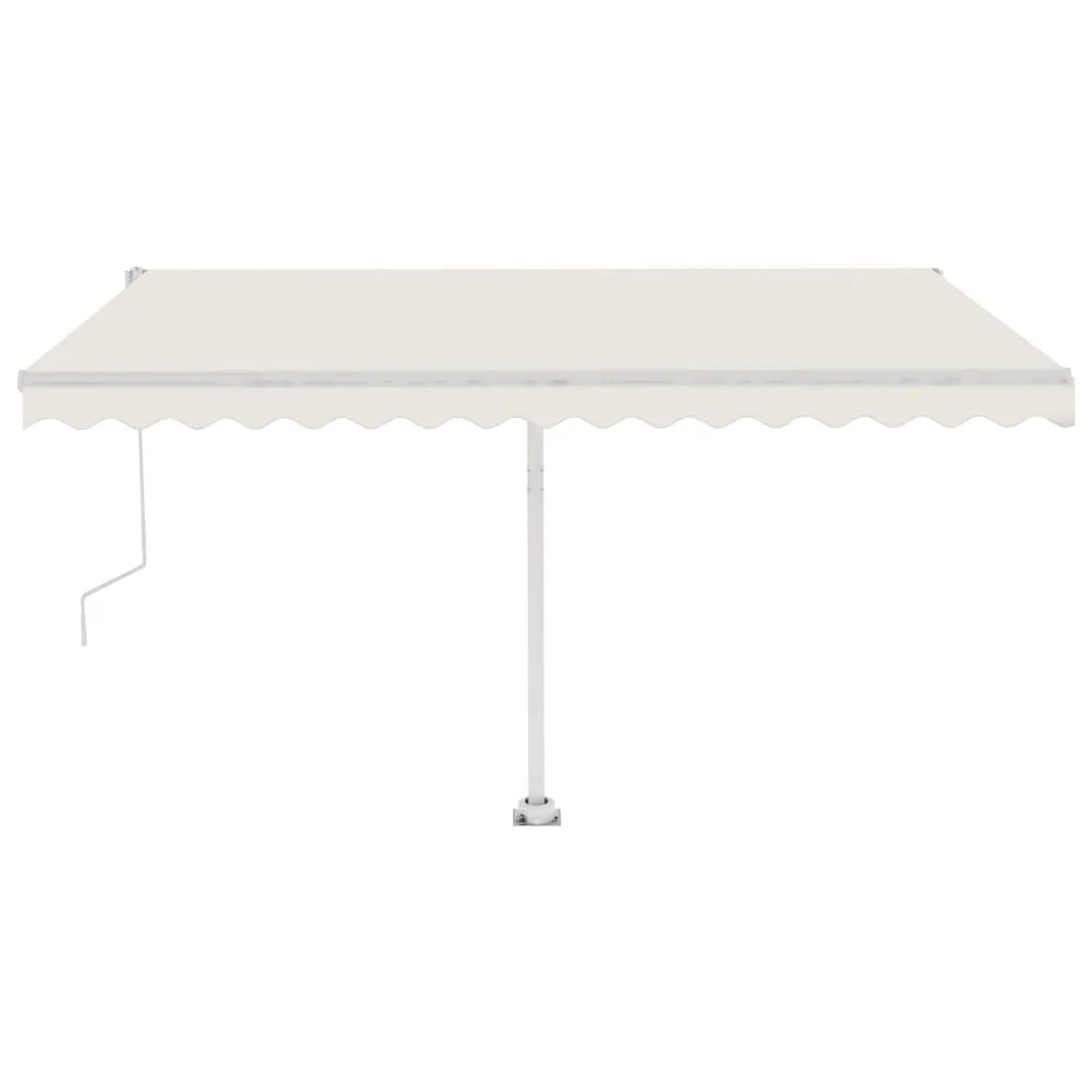 Copertină automată cu senzor vânt & LED, crem, 400x350 cm - imagine 2