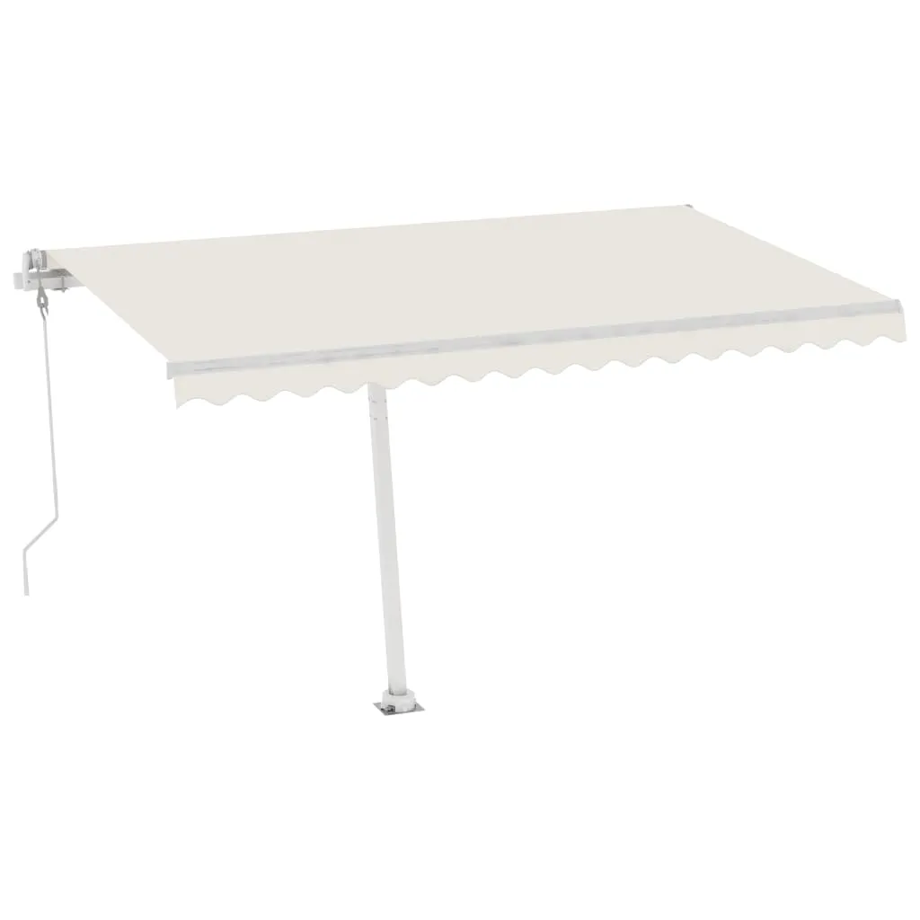 Copertină automată cu senzor vânt & LED, crem, 400x350 cm - imagine 4