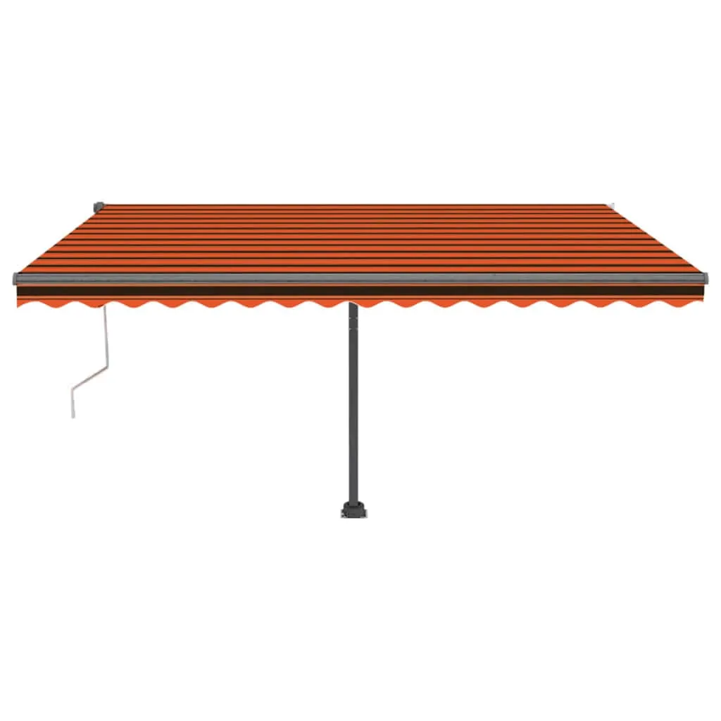 Copertină automată senzor vânt&LED portocaliu&maro, 450x300 cm - imagine 3