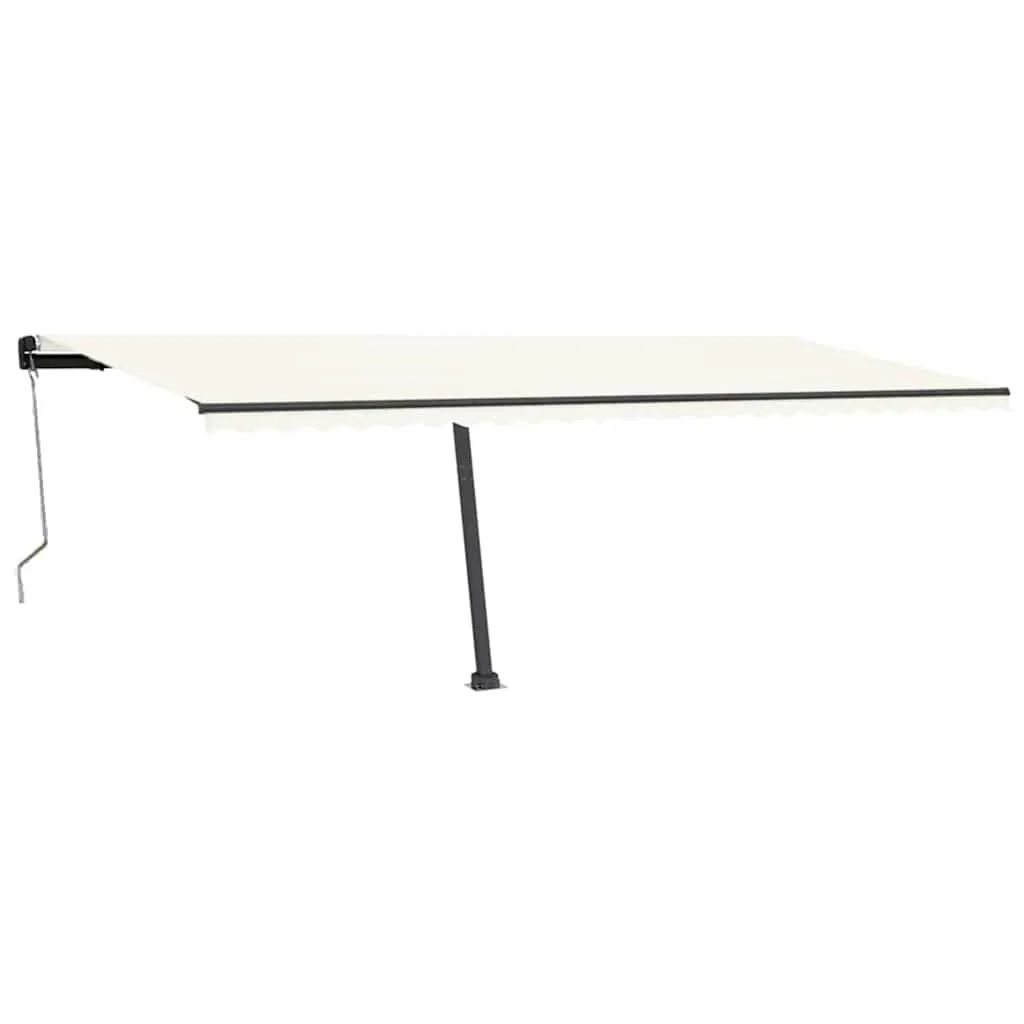 Copertină automată cu LED & senzor vânt, crem, 600x300 cm - imagine 2