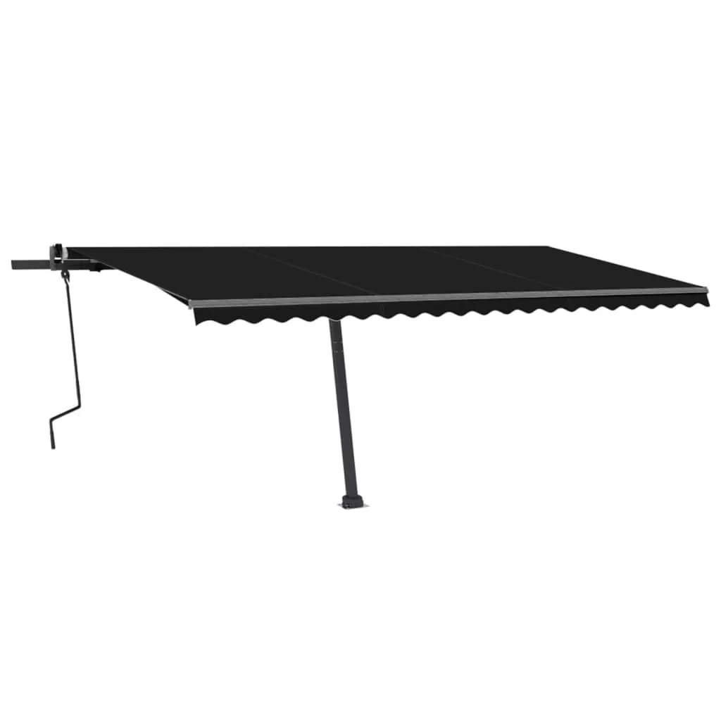 Copertină autonomă retractabilă manual, antracit, 500x350 cm - imagine 3