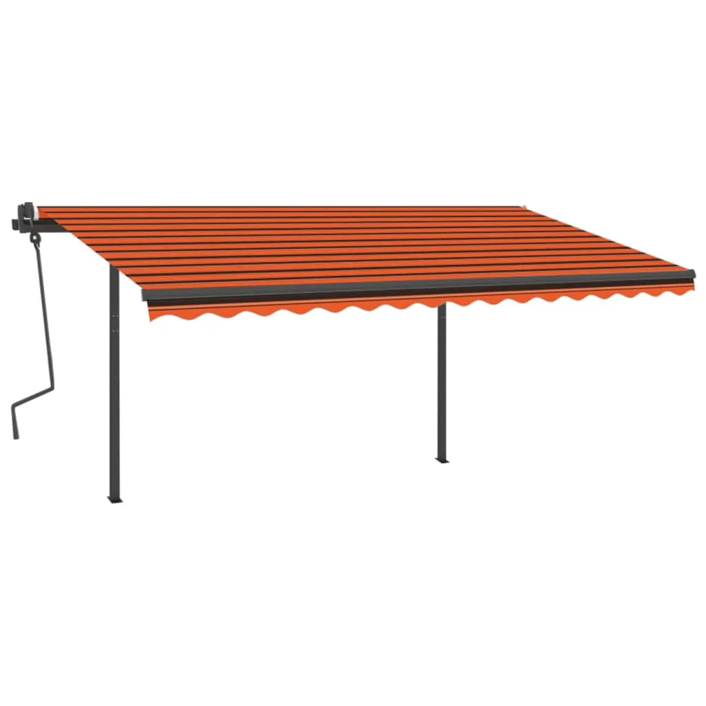 Copertină automată cu senzor vânt&LED, portocaliu/maro, 4,5x3 m - imagine 3