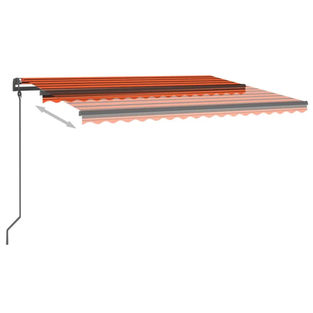 Copertină automată cu senzor vânt&LED, portocaliu/maro, 4,5x3 m - imagine 4