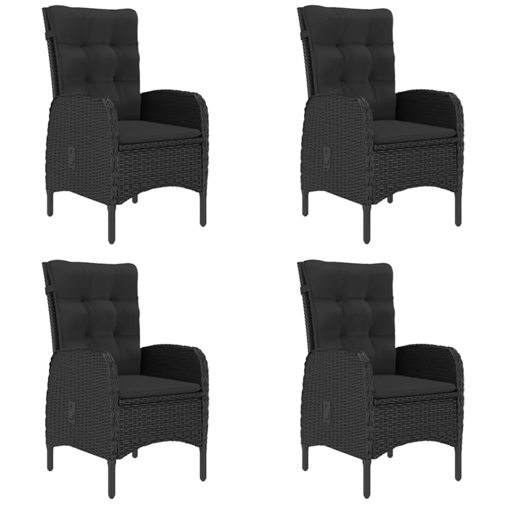 Set de masă pentru grădină, 5 piese, negru - imagine 2
