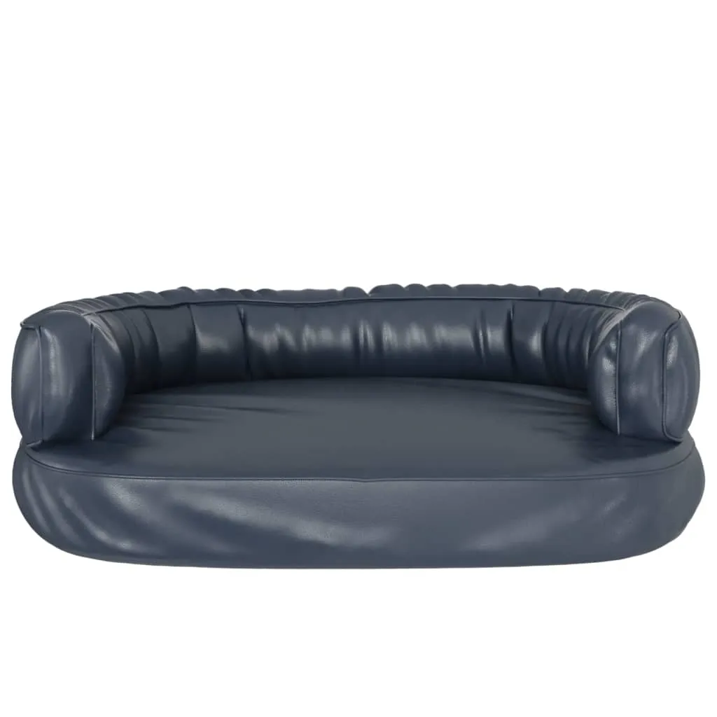 Pat de câini, spumă ergonomică, albastru, 75x53 cm, piele eco - imagine 4